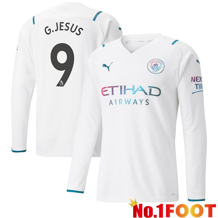 Manchester City (G.JESUS 9) Away Jersey Long sleeve 2021/2022