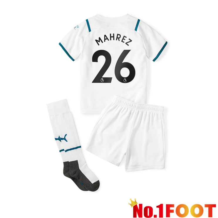 Manchester City (MAHREZ 26) Kids Away Jersey White 2021/2022