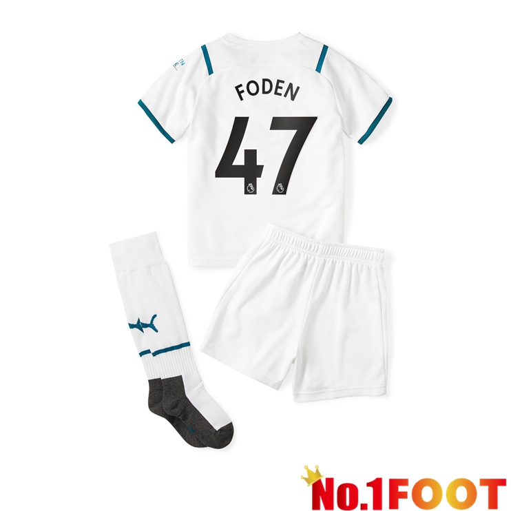 Manchester City (FODEN 47) Kids Away Jersey White 2021/2022