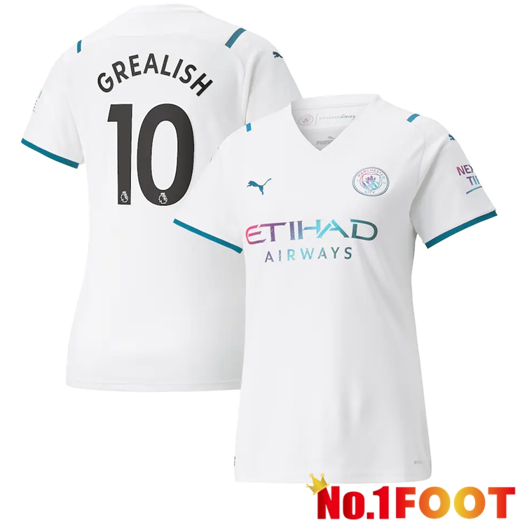 Manchester City (GREALISH 10) Womens Away Jersey White 2021/2022