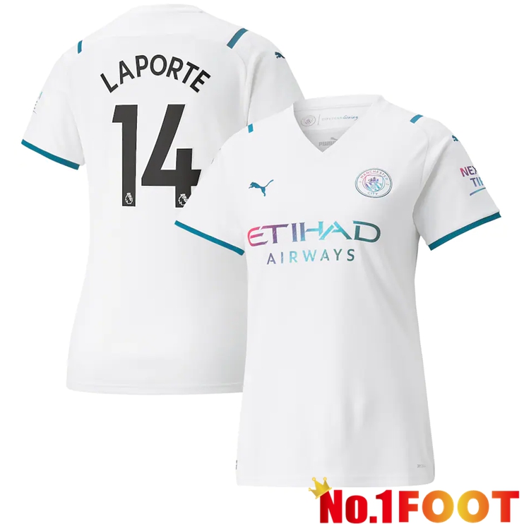 Manchester City (Laporte 14) Womens Away Jersey White 2021/2022