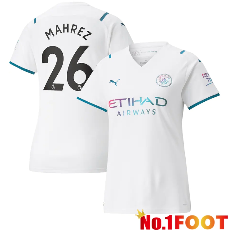 Manchester City (MAHREZ 26) Womens Away Jersey White 2021/2022