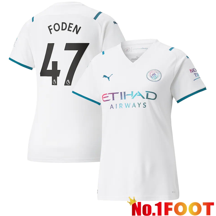 Manchester City (FODEN 47) Womens Away Jersey White 2021/2022