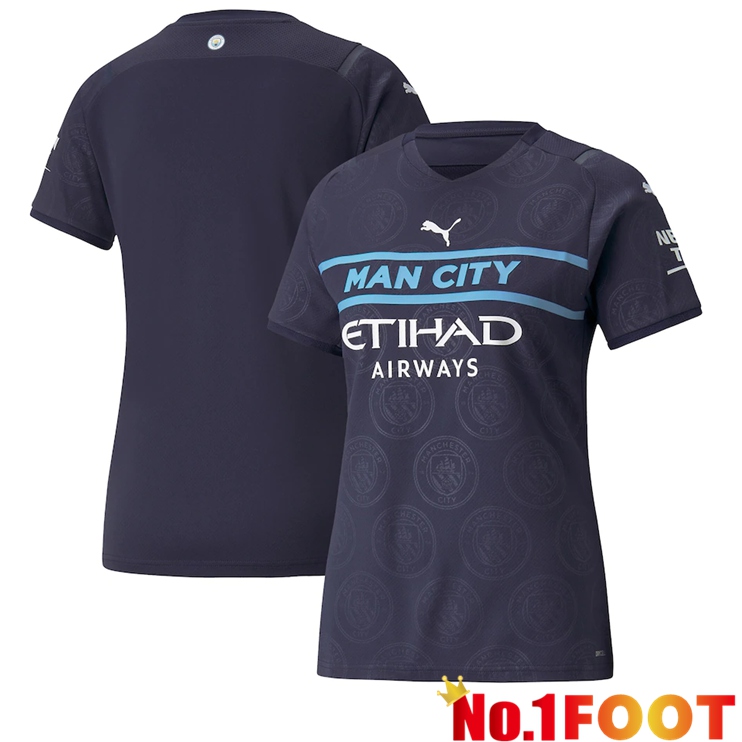 Manchester City Womens Third Jersey Black 2021/2022