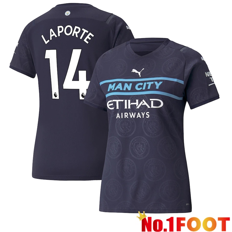 Manchester City (Laporte 14) Womens Third Jersey Black 2021/2022