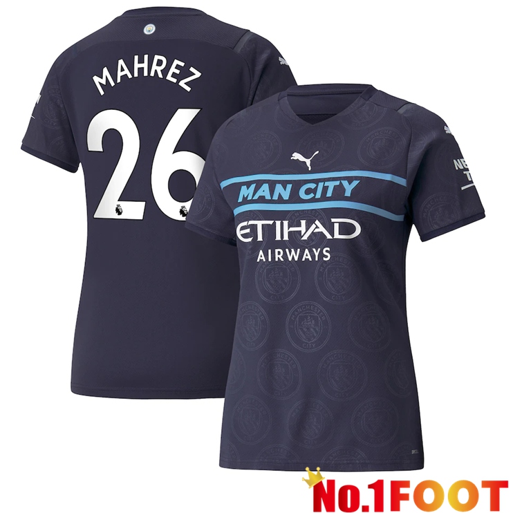 Manchester City (MAHREZ 26) Womens Third Jersey Black 2021/2022