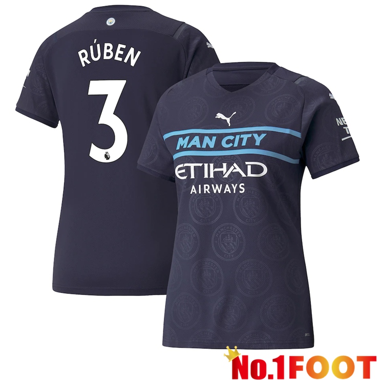 Manchester City (RUBEN 3) Womens Third Jersey Black 2021/2022