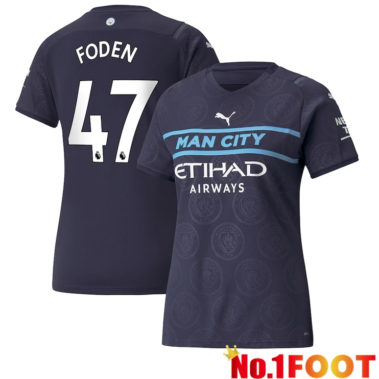 Manchester City (FODEN 47) Womens Third Jersey Black 2021/2022