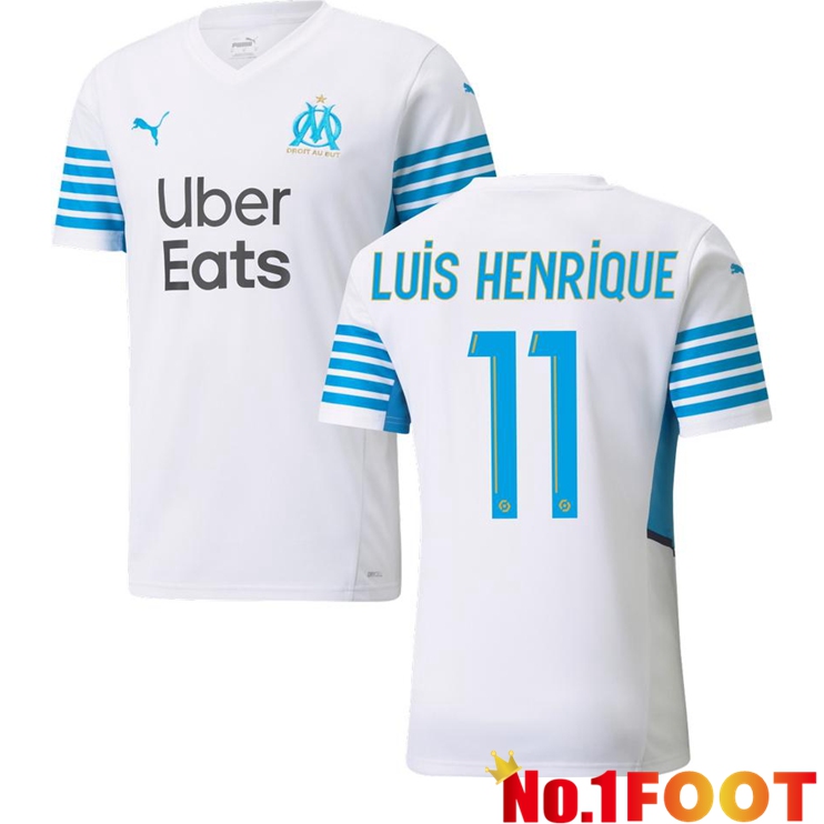 Olympique Marseille (LUIS HENRIQUE 11) Home Jersey White/Blue 2021/2022