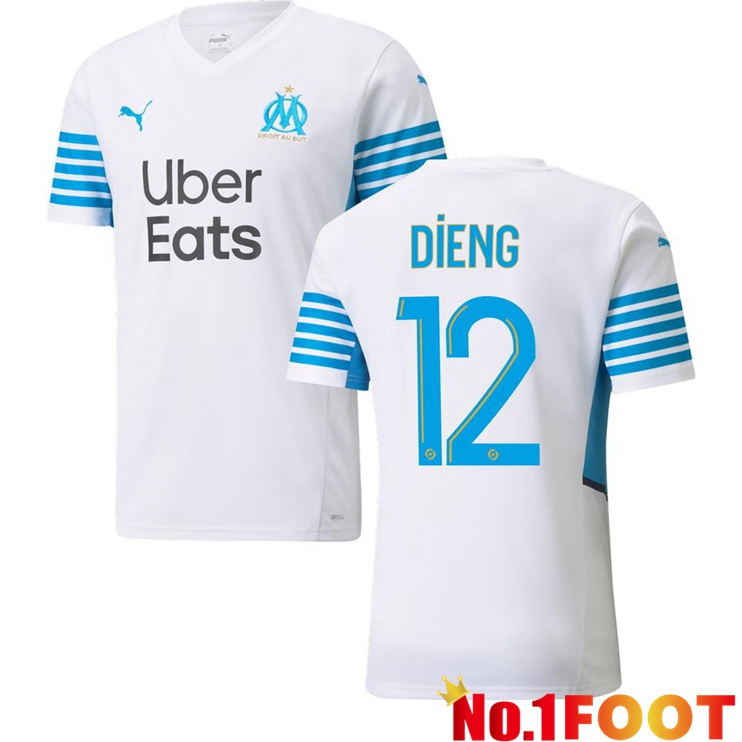 Olympique Marseille (DIENG 12) Home Jersey White/Blue 2021/2022