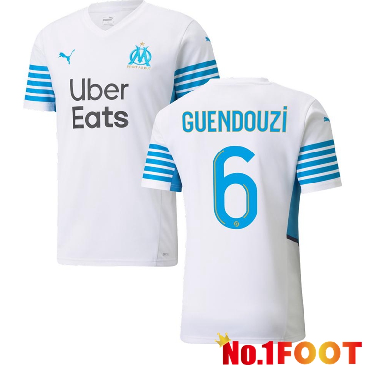 Olympique Marseille (GUENDOUZI 6) Home Jersey White/Blue 2021/2022