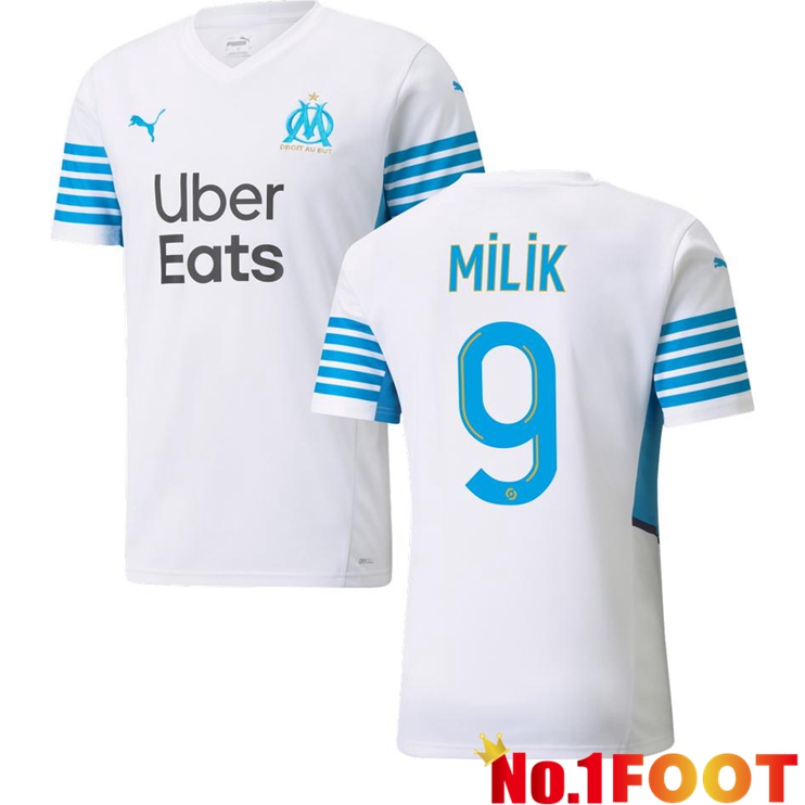 Olympique Marseille (MILIK 9) Home Jersey White/Blue 2021/2022