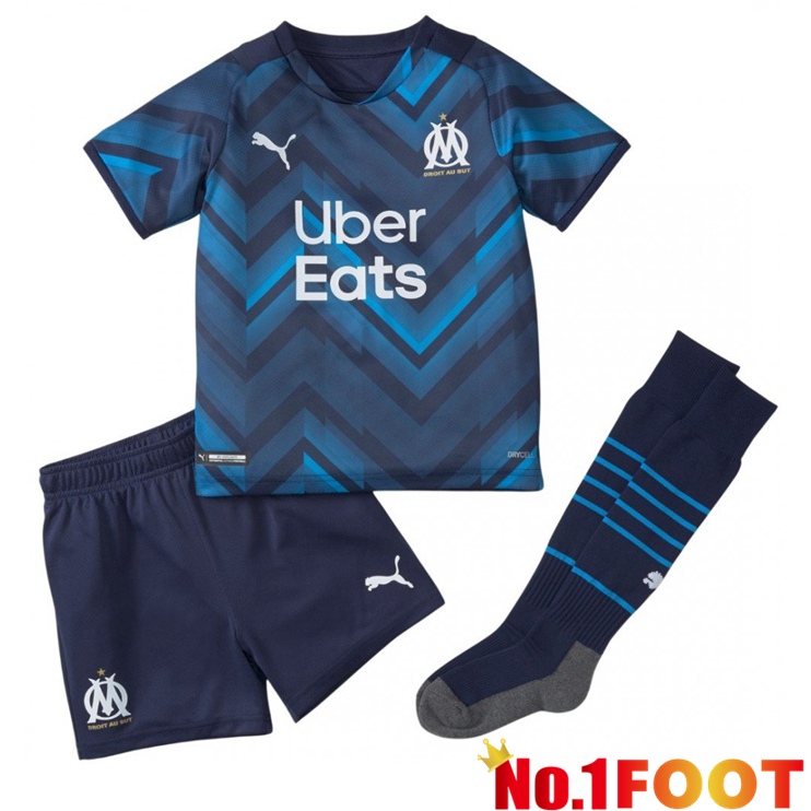 Olympique Marseille Kids Away Jersey Blue Marine 2021/2022