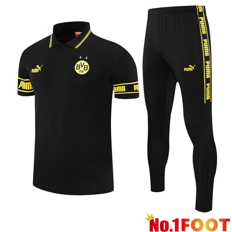 Dortmund Polo Shirt + Pants Black 2021/2022