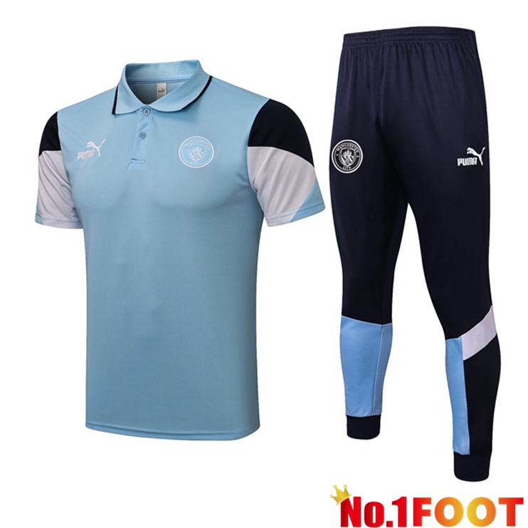 Manchester City Polo Shirt + Pants Blue 2021/2022