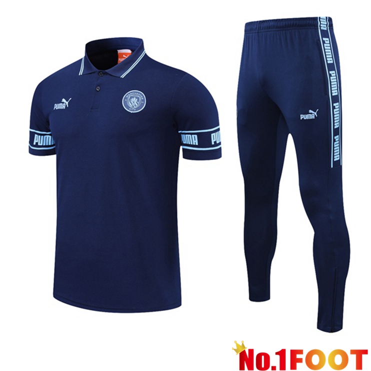 Manchester City Polo Shirt + Pants Blue Royal 2021/2022