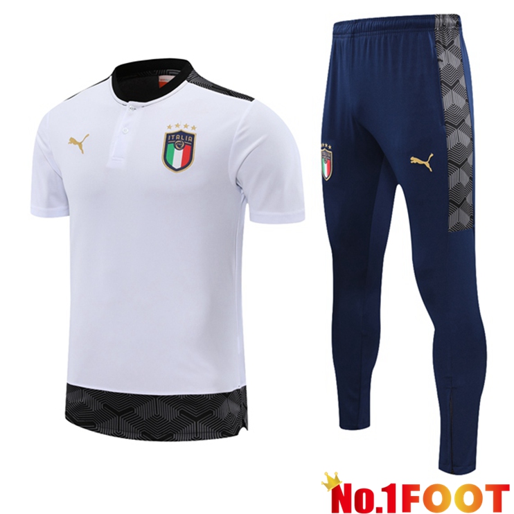 Italy Polo Shirt + Pants White 2021/2022 - Click Image to Close