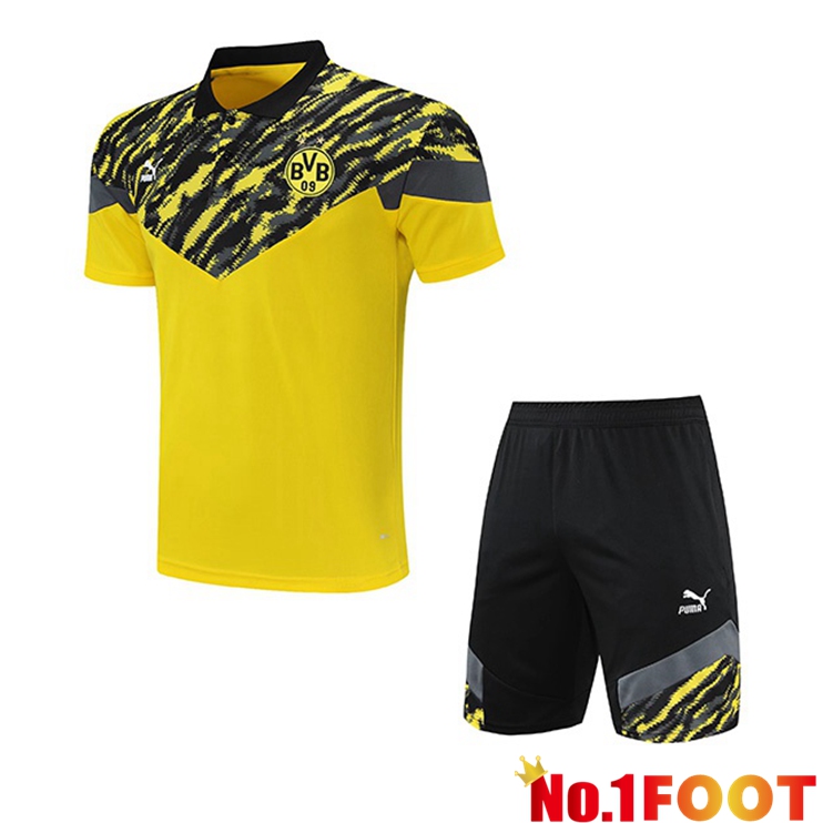 Dortmund Polo Shirt + Shorts Yellow 2021/2022