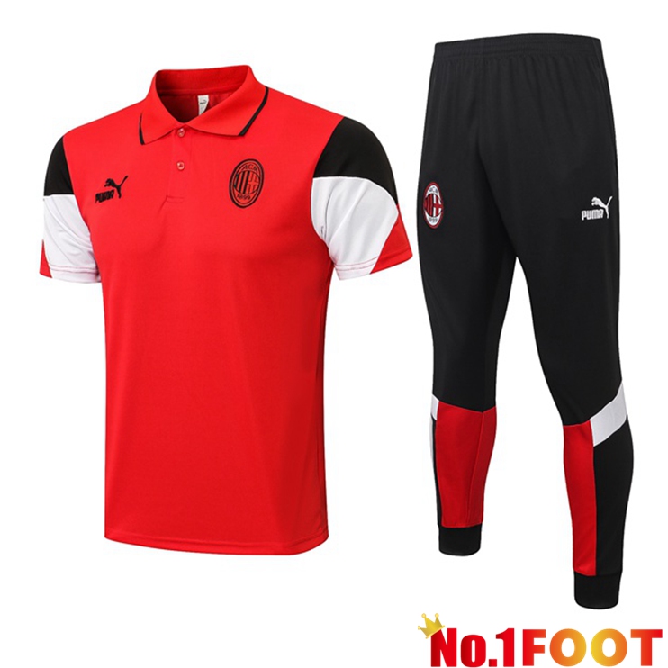 AC Milan Polo Shirt + Pants Red 2021/2022