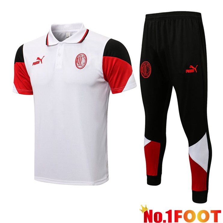 AC Milan Polo Shirt + Pants White 2021/2022