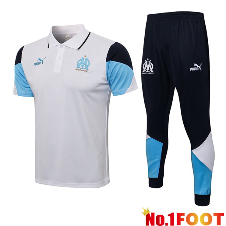 Marseille OM Polo Shirt + Pants White 2021/2022 - Click Image to Close