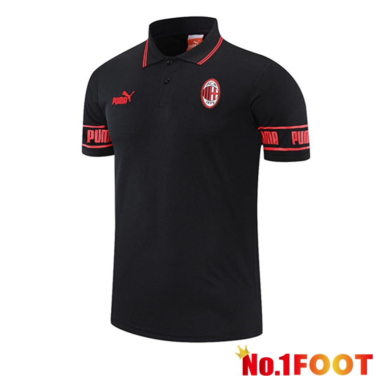 AC Milan Polo Shirt Black Red 2021/2022