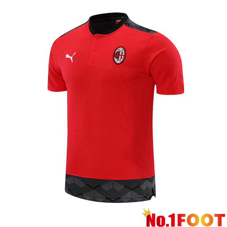 AC Milan Polo Shirt Red Black 2021/2022