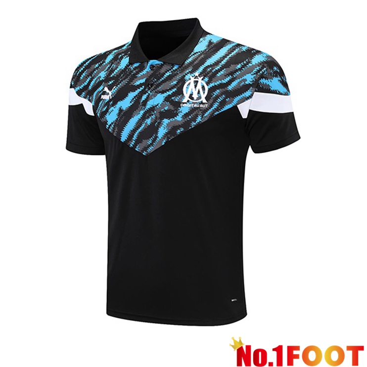 Marseille OM Polo Shirt Black Blue 2021/2022 - Click Image to Close