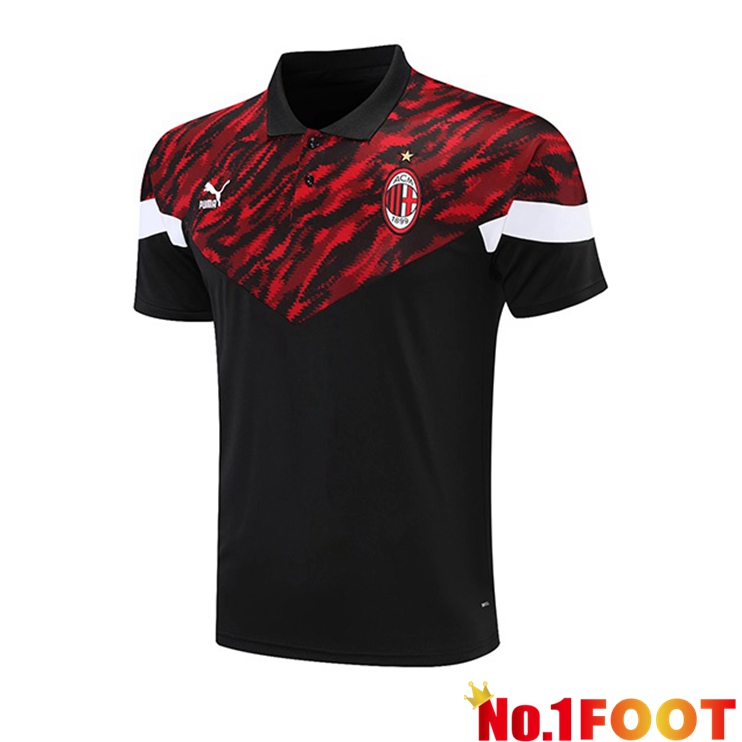 AC Milan Polo Shirt Black Red 2021/2022