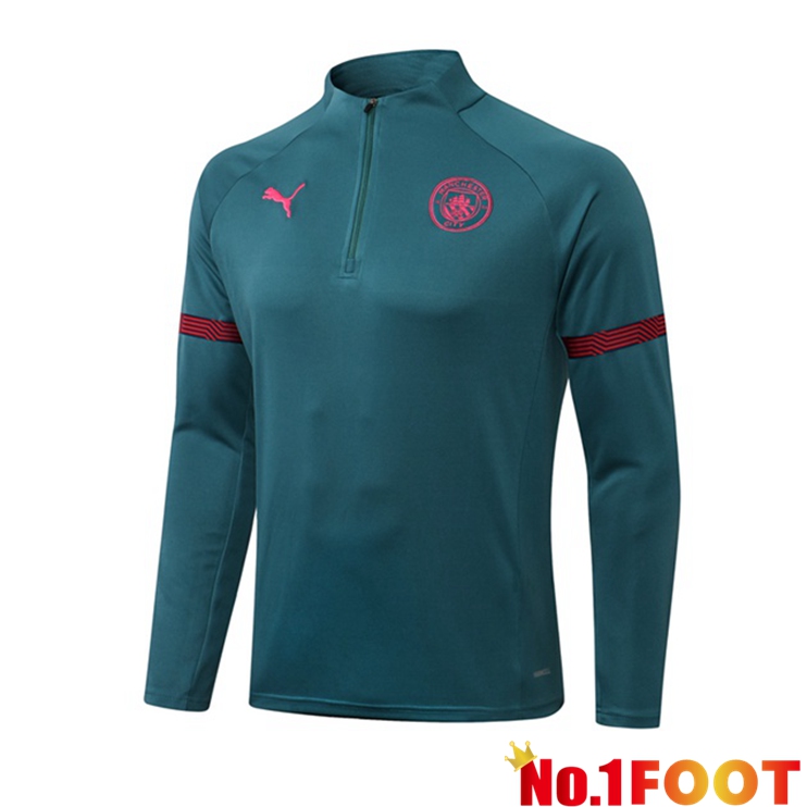 Manchester City Training Sweatshirt Green 2021/2022 - Click Image to Close