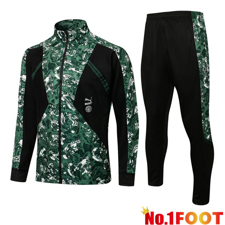 Manchester City Training Tracksuit Green Black 2021/2022