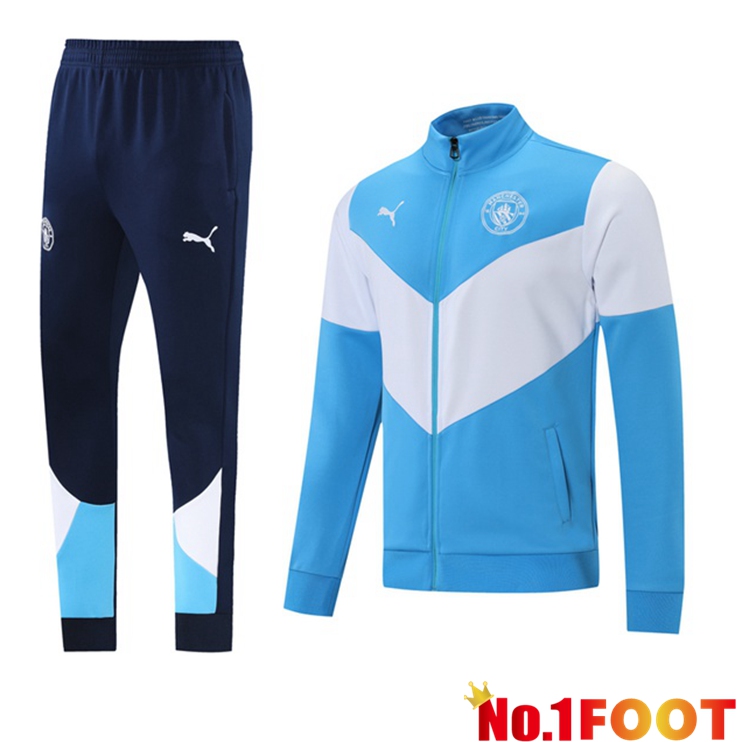 Manchester City Training Tracksuit Blue White 2021/2022