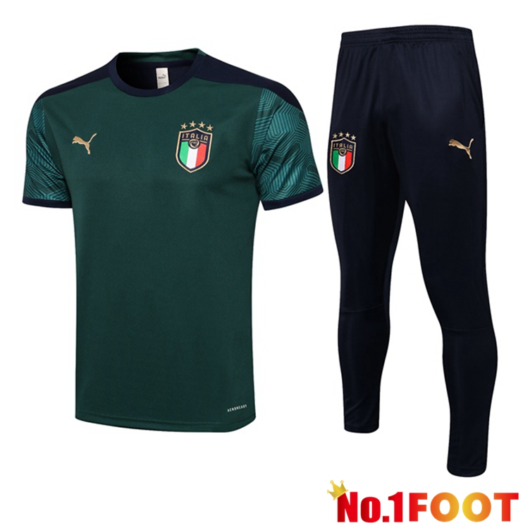 Italy Training T Shirt + Pants Green 2021/2022