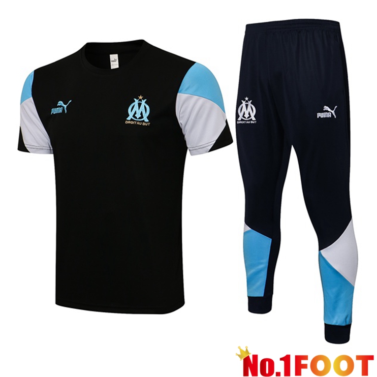 Marseille OM Training T Shirt + Pants Black 2021/2022