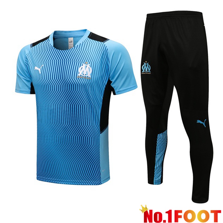 Marseille OM Training T Shirt + Pants Blue 2021/2022