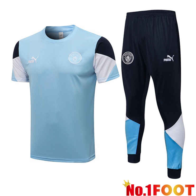 Manchester City Training T Shirt + Pants Blue 2021/2022