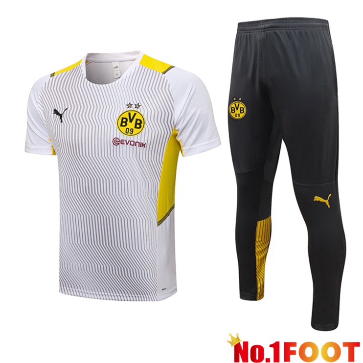 Dortmund Training T Shirt + Pants White 2021/2022