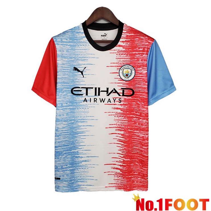 Manchester City Training T Shirt Blue White Red 2021/2022