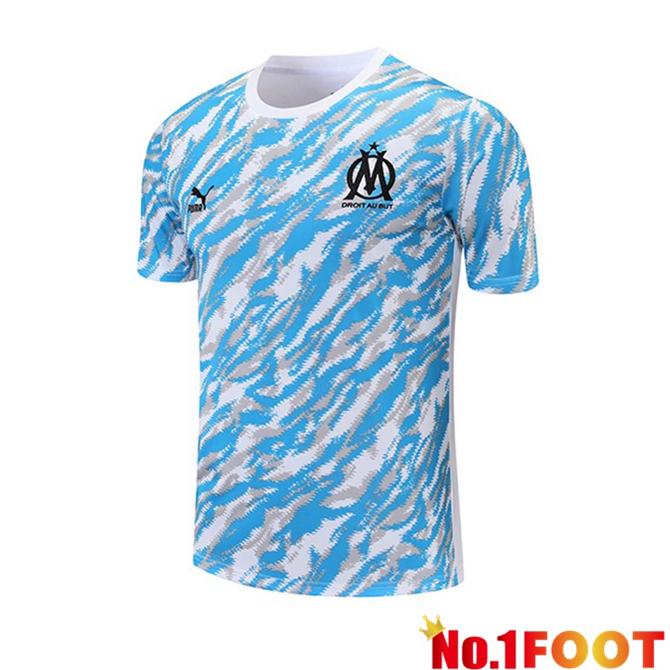 Marseille OM Training T Shirt Blue White 2021/2022