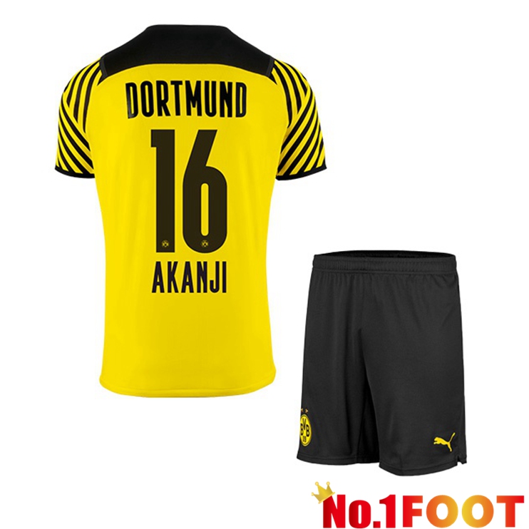 Dortmund (Akanji 16) Kids Home Jersey Yellow 2021/22