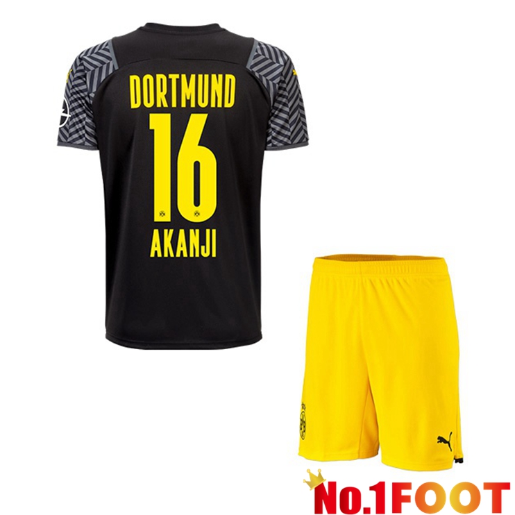 Dortmund (Akanji 16) Kids Away Jersey Black 2021/22