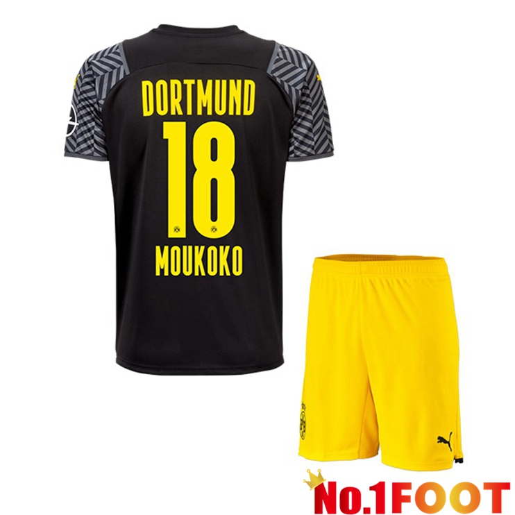 Dortmund (Moukoko 18) Kids Away Jersey Black 2021/22