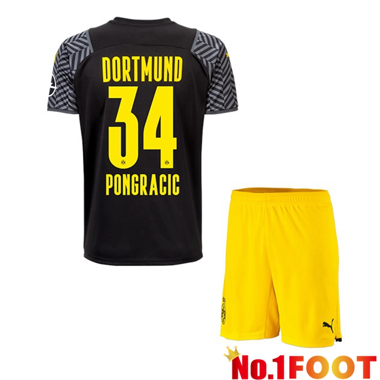 Dortmund (Pongracic 34) Kids Away Jersey Black 2021/22