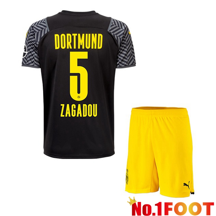 Dortmund (Zagadou 5) Kids Away Jersey Black 2021/22