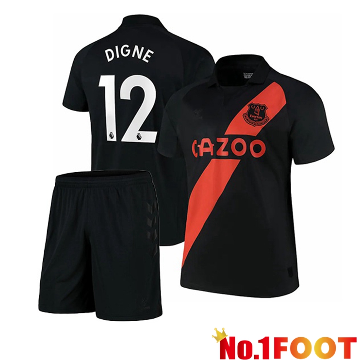 Everton (Digne 12) Kids Away Jersey Black 2021/22