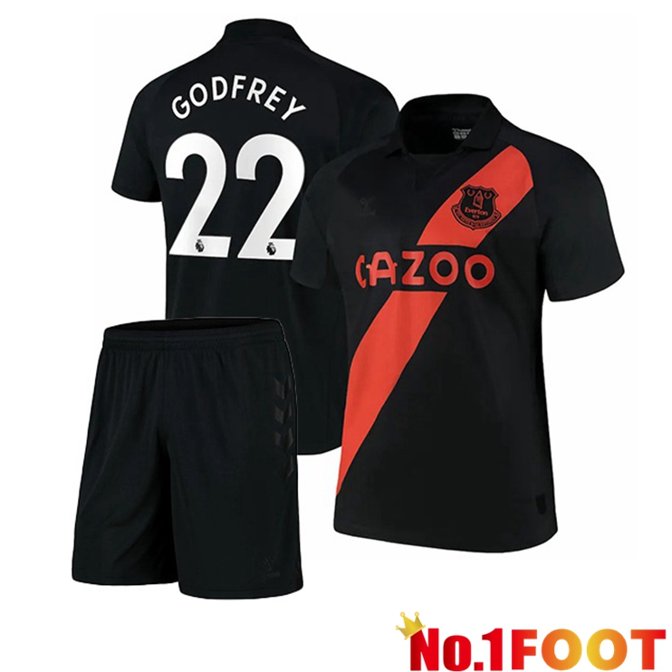 Everton (Godfrey 22) Kids Away Jersey Black 2021/22