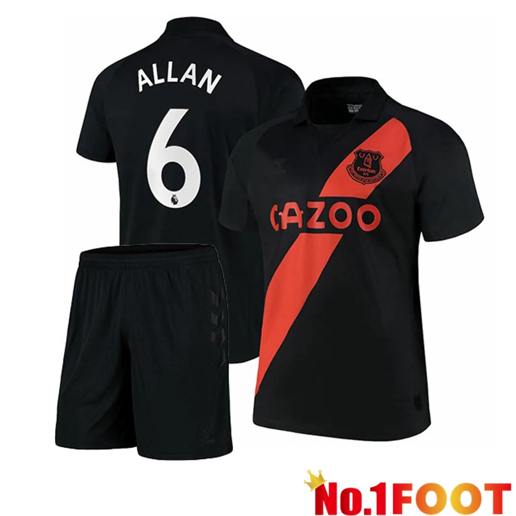 Everton (Allan 6) Kids Away Jersey Black 2021/22