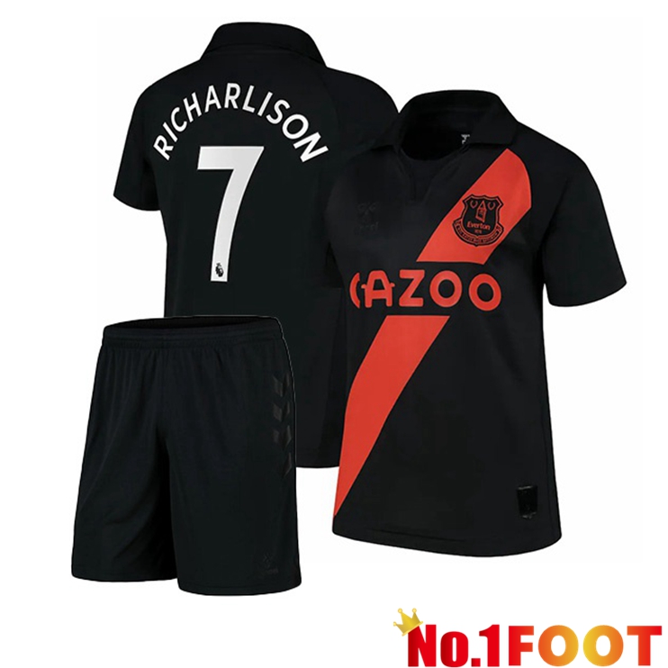 Everton (Richarlison 7) Kids Away Jersey Black 2021/22