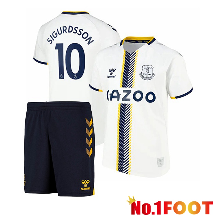 Everton (Sigurdsson 10) Kids Third Jersey White 2021/22