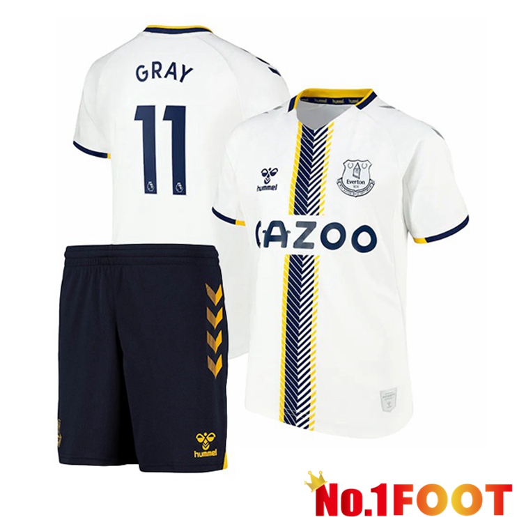 Everton (Gray 11) Kids Third Jersey White 2021/22